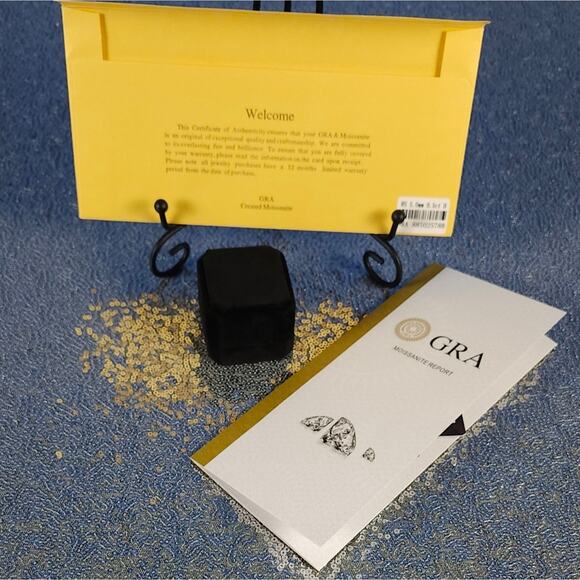 BLACK FRIDAY SALE - Christmas tree pendant necklace GRA Cert. .5 wht gold Plate - Picture 9 of 10